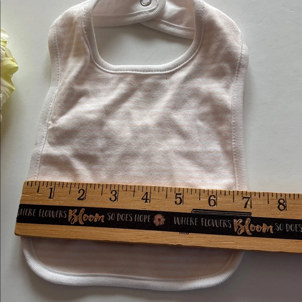 RALPH LAUREN Pony Cotton Interlock Bib Essentials Pink and White Striped BIB 2